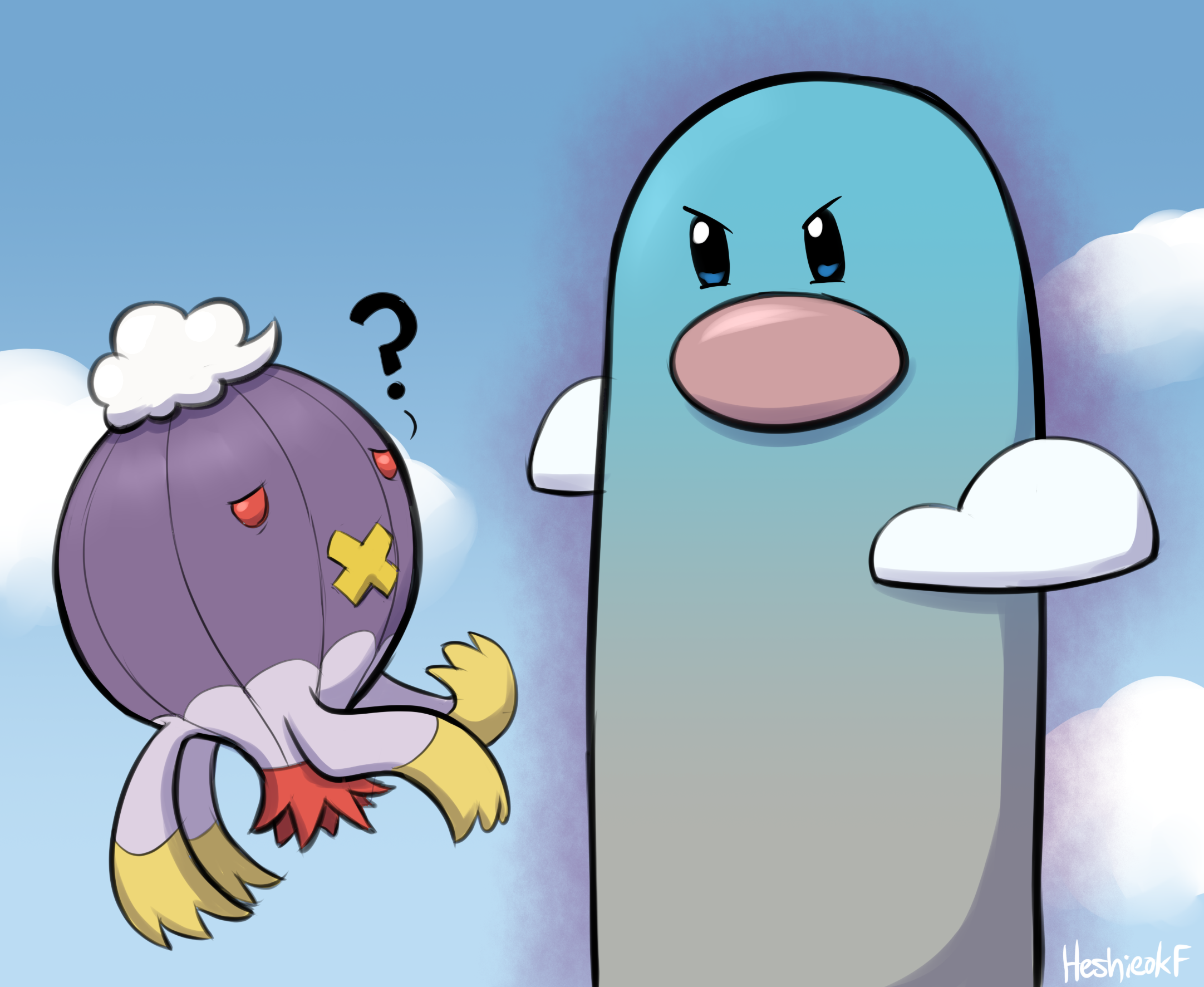 Drifblim encounters the Big One by HeshieokFasla