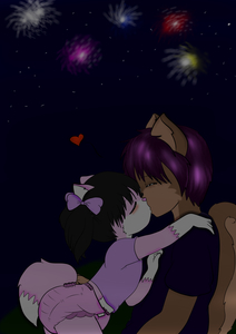 sneeking a kiss under the fireworks by kaylamiranda