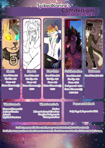 Commission Pricelist 2016 by SpikedKanine
