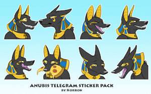 Anubis Telegram Sticker Pack Free Use by korrok