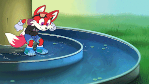 Splashy Fox Animation! by rosebuster