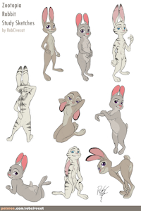 Zootopia Study Sketches - Rabbits by RobCivecat