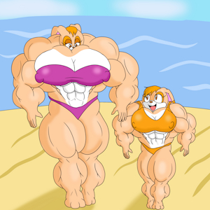 Cream and Vanilla's Beach Day by Megahog