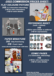 2022 COMMISSION PRICE SHEET by BonnieandCo