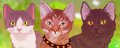 Three Kittens by Kanou