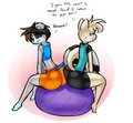 A Yoga Ball (not) Built for Two - by Norithics by KlinKitty