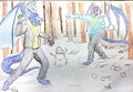 Galions and mtt3 snowball fight by Galionskyedragon