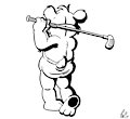Inklatey-tober: Golden Brown Bear Golf by FriskyWoods