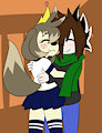 Rune and Percey hugging