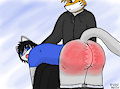Zerø gets a good spanking from Kyle! (simple background) by kylethefox188
