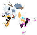 Rouge and Tangle slight action poses by Ravrous