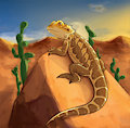 Bearded Dragon in Desert by DancingChar