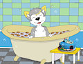 My Birthday bath by AcetheHusky