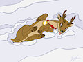 Commission - Blitzen Rolling in Snow by Zafur