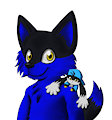 Blue fox with Klonoa plush by AOXA