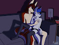 Movie Night With a Fox by Sangie