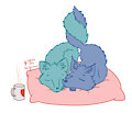 Foxy cuddle by SenGrisane