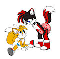 Tails and Ebony (Grab Bag commission) by jahubbard1