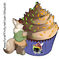 Cupcake fox by AcidFoxArtz