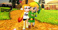 Toon Link and Inkling girl - A walk around the farm. by OscarVelazquez