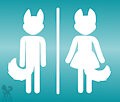 Furry Restroom Signs by TheCunningHusky