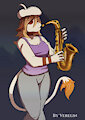 Leia on the Sax by Velociripper