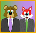 Al Bear and Dexter Fox singing in suits by AlBear