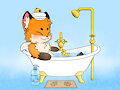 A Bathing Fox/一只正在泡澡的狐狸 by AFoxNamedFox
