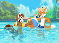 Playing in the Pool by Foxfan1992