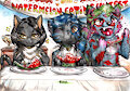 Chibi commission - Watermelon eating contest by FuriarossaAndMimma