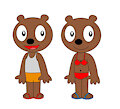 Frank Bear and Holly Bear Swimwear by pingguolover