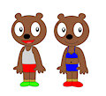 Frank Bear and Holly Bear Fitness Outfits by pingguolover