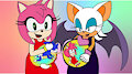 Amy is pregnant with Sonic and Rogue is pregnant with Amy. by dash22022