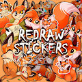 REDRAW STICKERS - Luna & Pappy foxes by AlexKParts