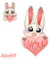 Fluffy bunny and heart by AlexKParts