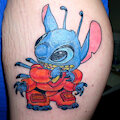 My Stitch tattoo (back when I first got it in 2005) by BobbyThornbody