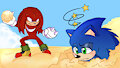 Knuckles molesto con Sonic by AngelDeLaVerdad