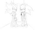 Sonic and Shadow wip by AngelofHapiness