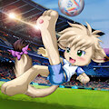 Annie Playing Soccer by bbmbbf