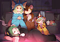 Kigurumi movie night. by Ratarchy