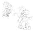  Amy And Blaze Sketches For Collab by BlueChika