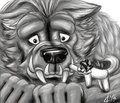 Big Wolfy Little Husky. by ChainedLupine